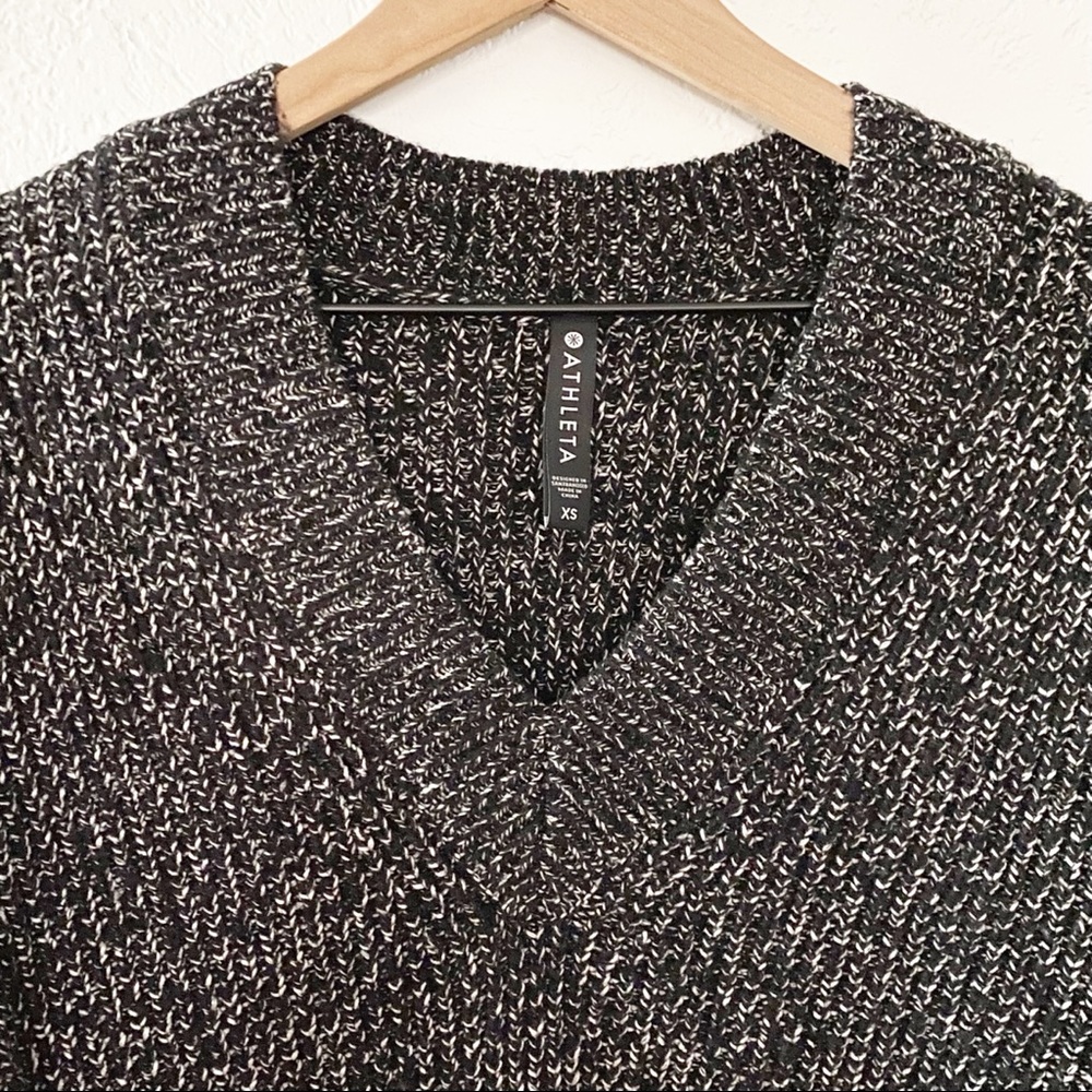 NWT Shasta V-neck Sweater Hi Low Black Marl SZ Large - Picture 5 of 10